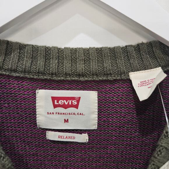 Levi's Men's Purple Green Relaxed Fit Sweater Size Medium - Picture 4 of 9